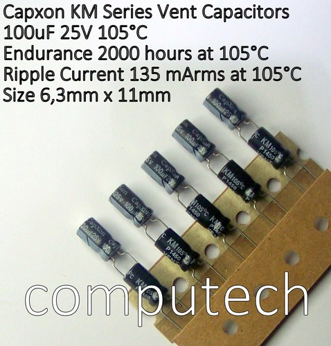 Pezzi 100uf 25v - 10, 105°c