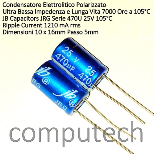 Pezzi 470uf 25v - 25v, 105°c